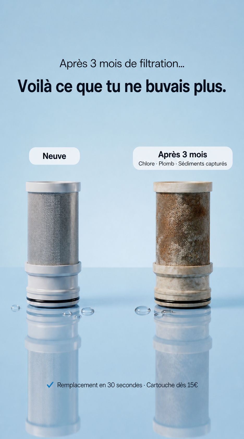 T2 Stainless Steel Tap Water Filter — NSF Certified Activated Carbon